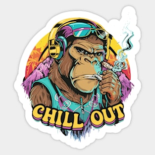 Jungle Vibe: The Hip Hop Gorilla Sticker